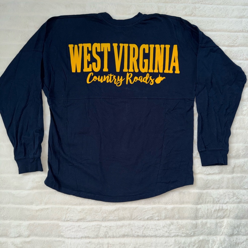West Virginia (WVU) Country Roads Navy Shirt, Women’s size S